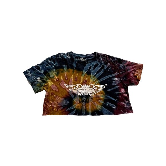 NWT Coal N Terry Angels Club Crop Tee in Dark Tie Dye - Picture 1 of 4